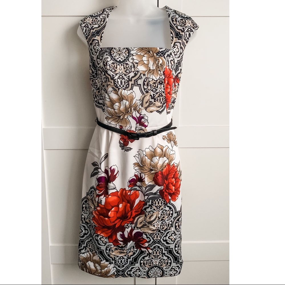 White House Black Market Floral Sheath Dress NWT